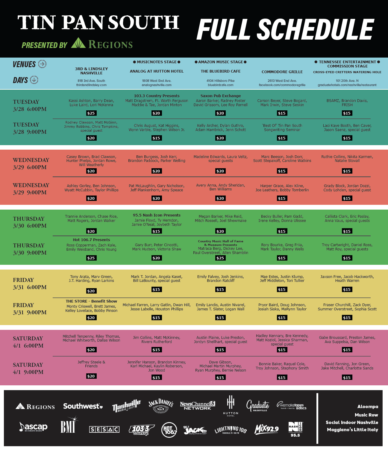 Printable Schedule